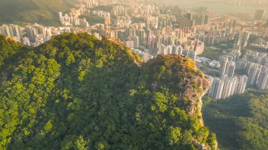 Lion Rock Dağı Peyzajı, Hong Kong 16 Kasım 2022