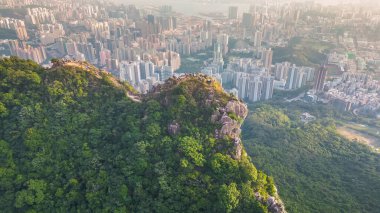 Lion Rock Dağı Peyzajı, Hong Kong 16 Kasım 2022