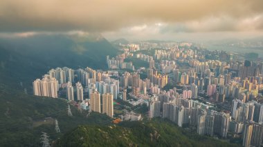 Lion Rock Dağı Peyzajı, Hong Kong 16 Kasım 2022