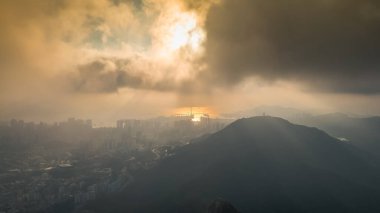 Lion Rock Dağı Peyzajı, Hong Kong 16 Kasım 2022