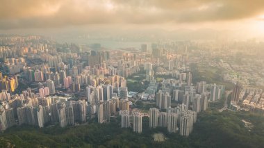 Lion Rock Dağı 'ndan Kowloon Manzarası, HK 16 Kasım 2022