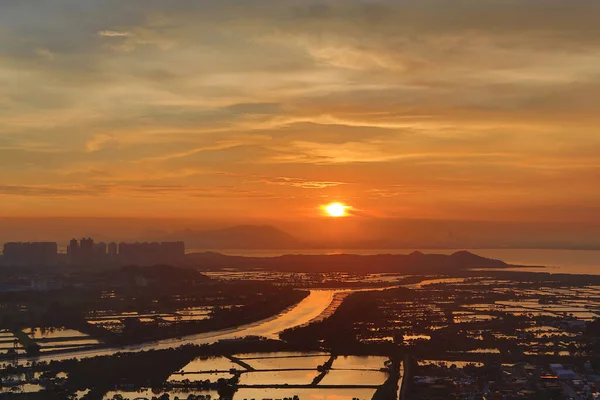 Juli 2012 Sonnenuntergang Des Yuen Long Hong Kong — Stockfoto