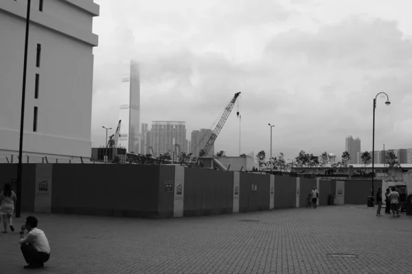 Iunie 2012 Șantier Construcții Zona Central Piers Din Hong Kong — Fotografie, imagine de stoc