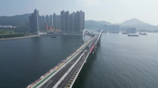 Kasım 2022 Milyonlar Çin Toplum Yürüyüşü Cross Bay Link Tko — Stok video
