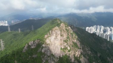 Lion Rock Dağı Peyzajı, Hong Kong 16 Kasım 2022