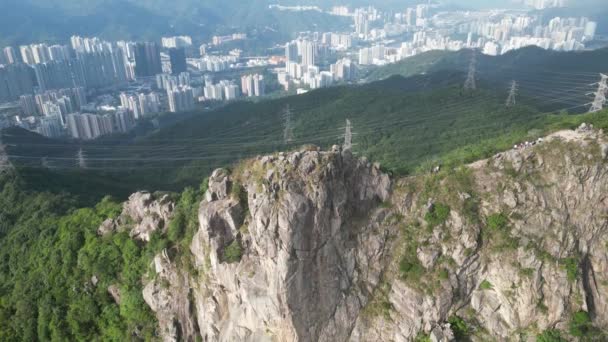 Lion Rock Dağı Peyzajı Hong Kong Kasım 2022 — Stok video
