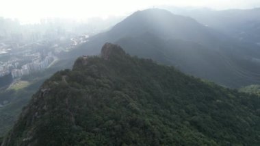 Lion Rock Dağı Peyzajı, Hong Kong 16 Kasım 2022