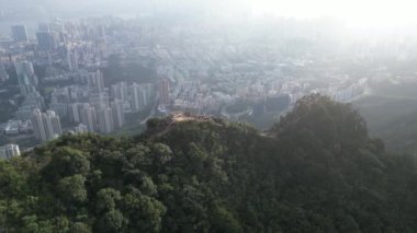 Lion Rock Dağı Peyzajı, Hong Kong 16 Kasım 2022