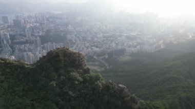 Lion Rock Dağı Peyzajı, Hong Kong 16 Kasım 2022