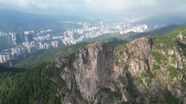 Lion Rock Dağı Peyzajı, Hong Kong 16 Kasım 2022