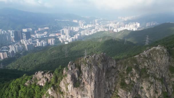 Landscape Lion Rock Mountain Χονγκ Κονγκ Νοεμβρίου 2022 — Αρχείο Βίντεο