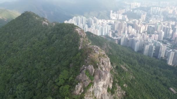 Landscape Lion Rock Mountain Χονγκ Κονγκ Νοεμβρίου 2022 — Αρχείο Βίντεο