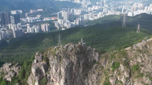 Landscape Lion Rock Mountain Hong Kong Nov 2022 — Stock Video