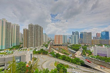 18 Ağustos 2012 Kowloon Körfezi, Hong Kong yerleşim bölgesi.