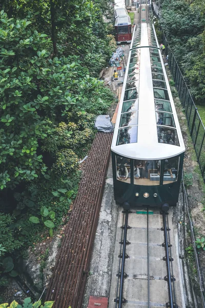 Neue Peak Tram Passiert Die Steinbrücke Kennedy Road Okt 2022 — Stockfoto