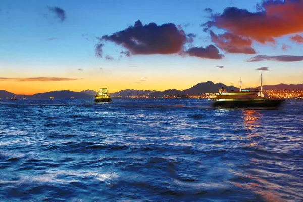Puerto Victoria Ver Desde Lado Oeste Isla Hong Kong Julio —  Fotos de Stock