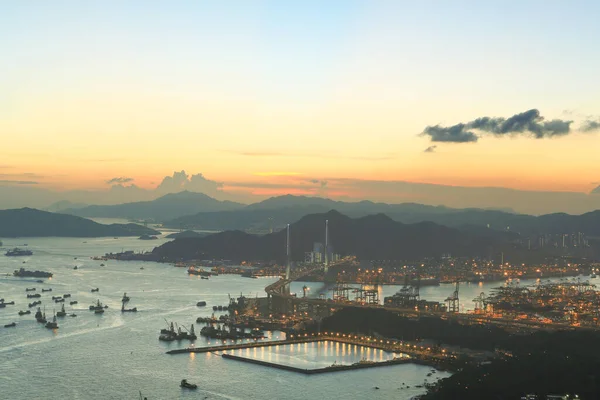 stock image 2 July 2012 Stonecutters Bridge connects Stonecutters Island with Container Terminal