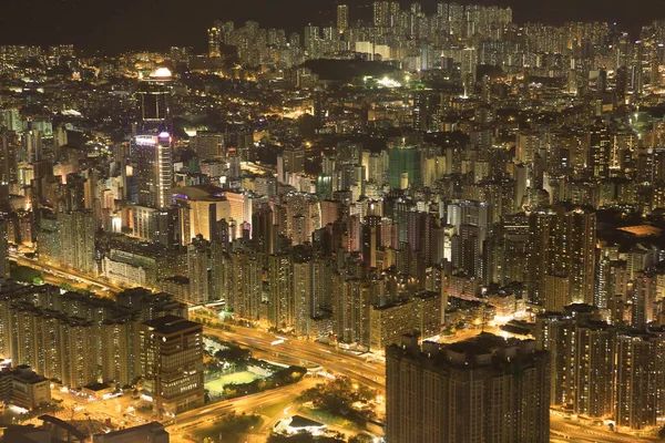 Juli 2012 Kowloon Stadsbilden Natten Hong Kong — Stockfoto