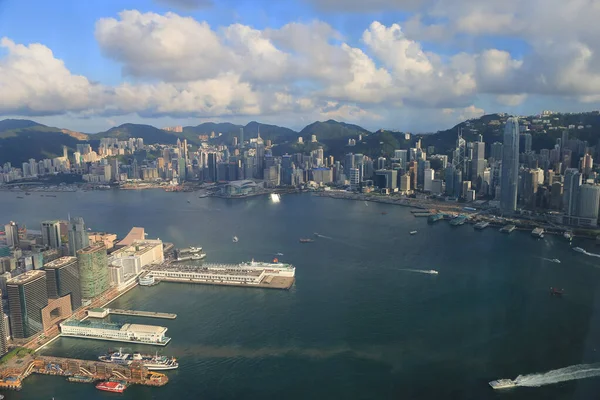 Juli 2012 Hongkong Cityscape Hongkong Eiland Hoge Gebouwen — Stockfoto