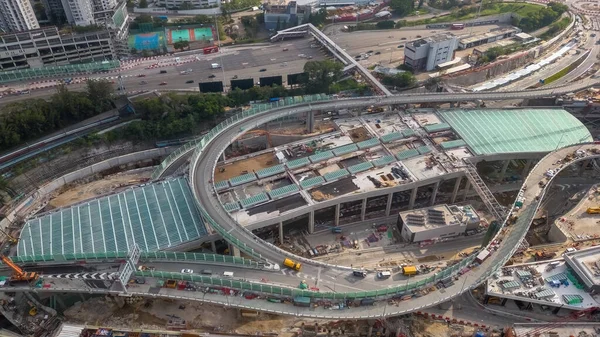 Karayolu ve köprüsünün Lam Tin Tüneli İnşaatı. 4 Aralık 2022