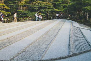 Ginkaku ji Tapınağındaki park alanı - Kyoto 'daki Gümüş Köşk
