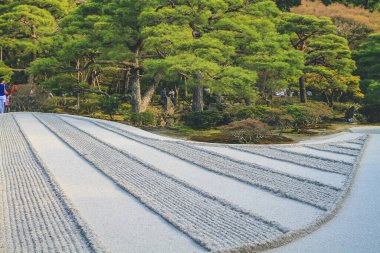 Ginkaku ji Tapınağındaki park alanı - Kyoto 'daki Gümüş Köşk