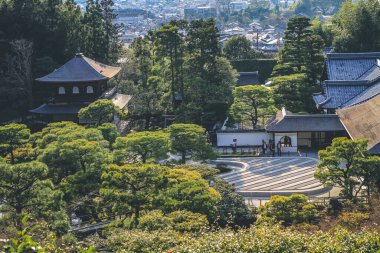 Japonya, Kyoto 'daki ünlü Ginkaku Ji' nin bulutlu manzarası 12 Nisan 2012