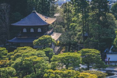 Japonya, Kyoto 'daki ünlü Ginkaku Ji' nin bulutlu manzarası 12 Nisan 2012