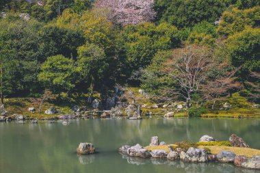 Japonya, Kyoto Bölgesi, Kyoto, Tenryu Ji Tapınağındaki Sogen Gölü