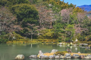 Japonya, Kyoto Bölgesi, Kyoto, Tenryu Ji Tapınağındaki Sogen Gölü