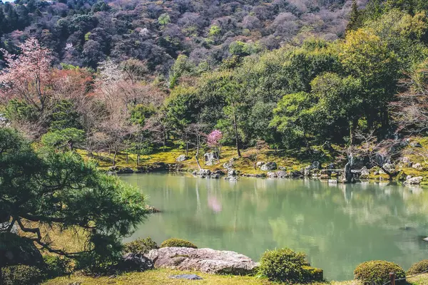 Japonya, Kyoto Bölgesi, Kyoto, Tenryu Ji Tapınağındaki Sogen Gölü