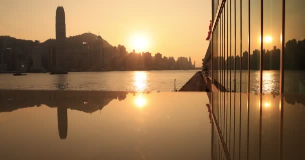 Hong Kong Victoria Harbour Reflection Dec 2022 — Stock Video