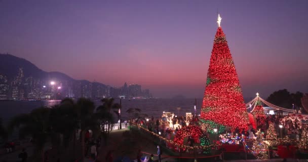 Winter Fest Christmas Town West Kowloon Cultural District Dec 2022 — Stock Video