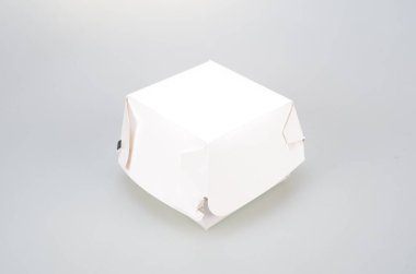 Beyaz gıda kutusu, hamburger için ambalaj öğle yemeği