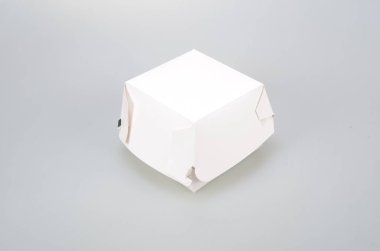 Beyaz gıda kutusu, hamburger için ambalaj öğle yemeği