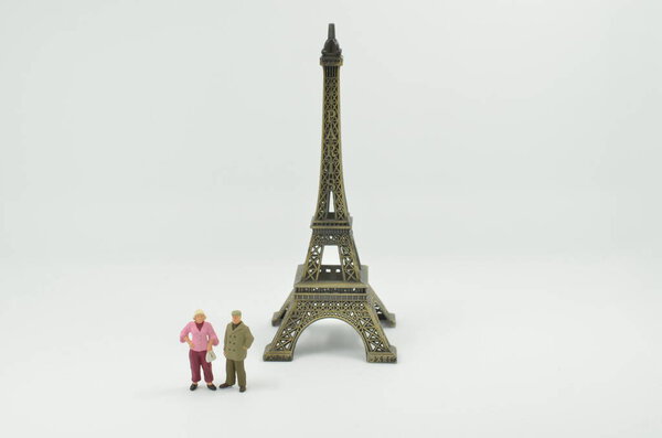 the Eiffel tower Paris with small figure