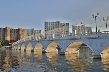 21 Aralık 2022 Shing Mun Nehri çevresindeki Lek Yuen Köprüsü