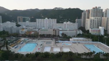 Sha Tin, Hong Kong 'da ikamet yeri manzarası 21 Aralık 2022