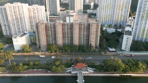 Vista Della Zona Residenziale Sha Tin Hong Kong Dic 2022 — Video Stock