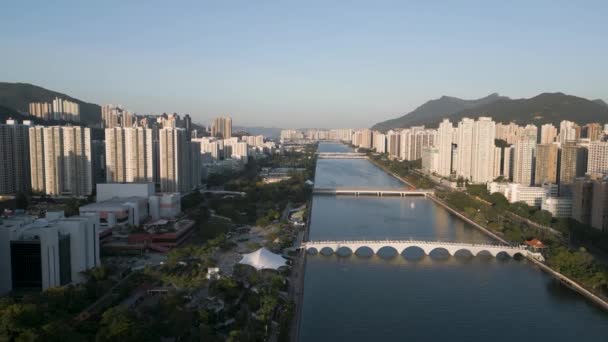 Shing Mun River Sha Tin Hong Kong Pendant Coucher Soleil — Video