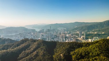 3 Mart 2022 Tsuen Wan, Hong Kong manzarası.