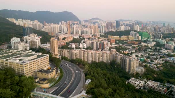 Lung Cheung Road Autostrada Hongkongu Marca 2022 — Wideo stockowe