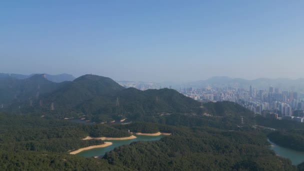 Kowloon Reservoir Kam Shan Country Park Hongkong December 2022 — Stockvideo