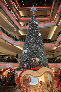 Bir Noel ağacı festivali alışveriş merkezi, Hong Kong. 28 Kasım 2012