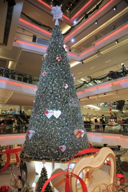 Bir Noel ağacı festivali alışveriş merkezi, Hong Kong. 28 Kasım 2012