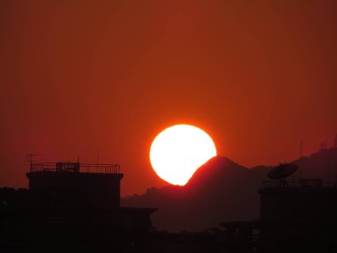 31 Aralık 2012 Hong Kong Tepesi 'nde günbatımı 