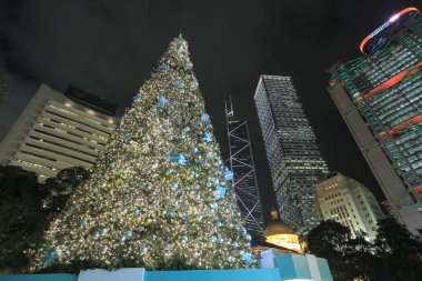 14 Aralık 2012 Hong Kong, Çin 'deki Noel ağacı..