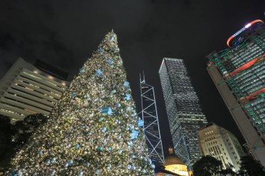 14 Aralık 2012 Hong Kong, Çin 'deki Noel ağacı..
