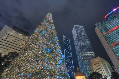 14 Aralık 2012 Hong Kong, Çin 'deki Noel ağacı..