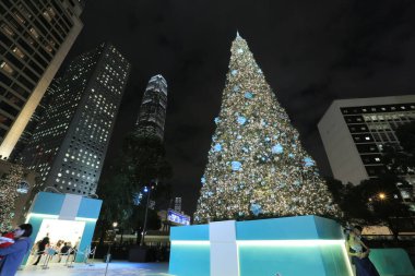 14 Aralık 2012 Hong Kong, Çin 'deki Noel ağacı..